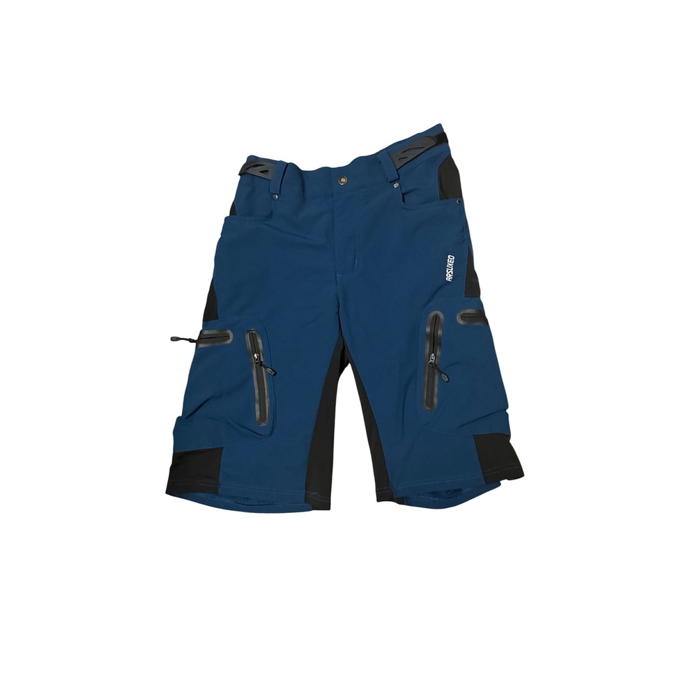 Arsuxeo Men's Blue Cycling MTB Shorts |‎ Zippered Pockets | Size Small